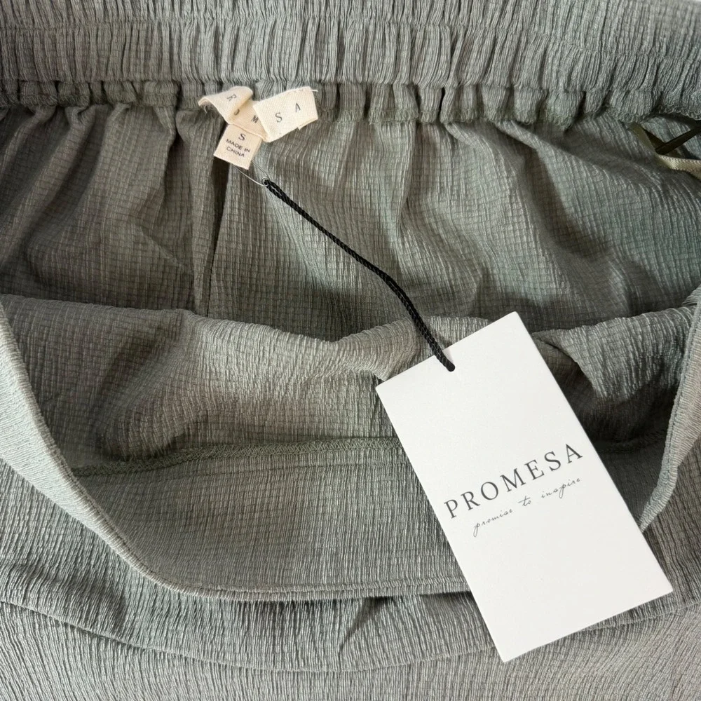 Promesa Sage Green Textured Ruffle Skort Small NWT Mini Skirt Coquette Fairy